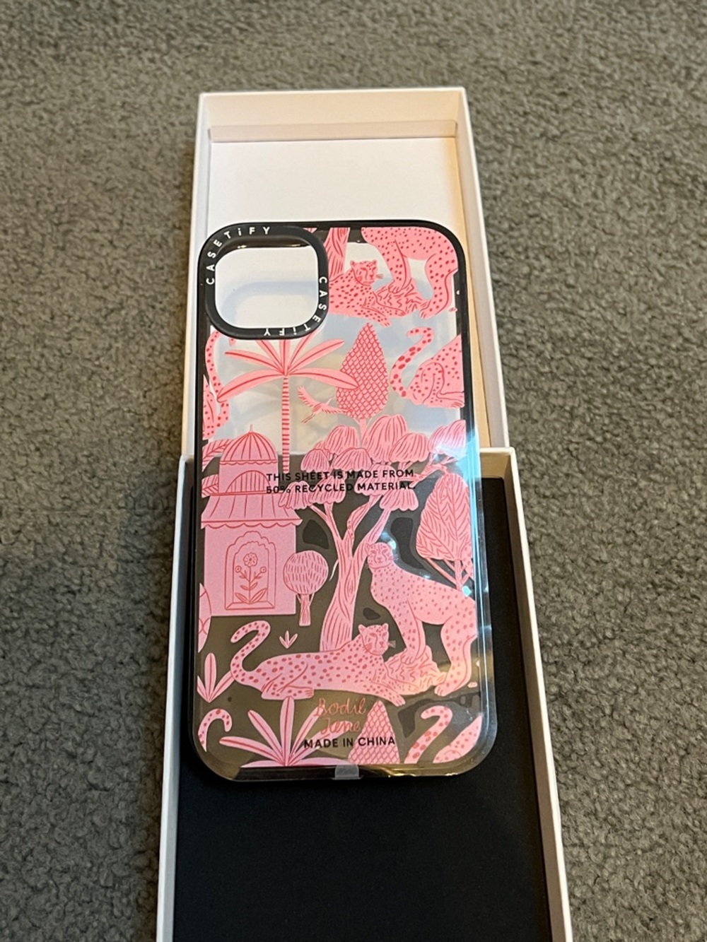 Casetify iphone 15 plus Case with Pink Jungle Motif - Picture 6 of 6